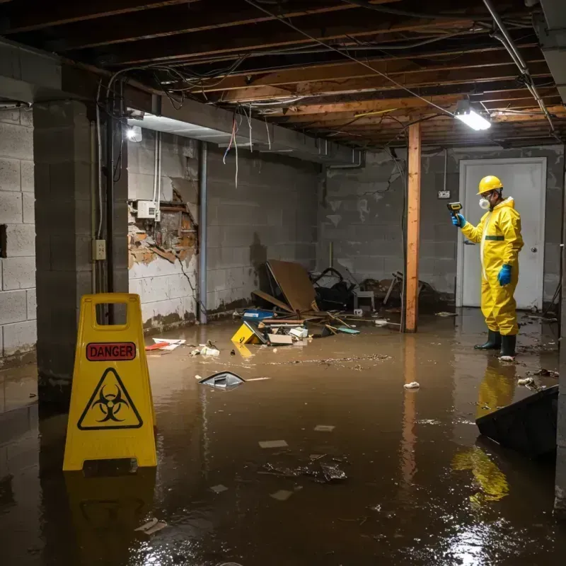 Flooded Basement Electrical Hazard in Masonboro, NC Property