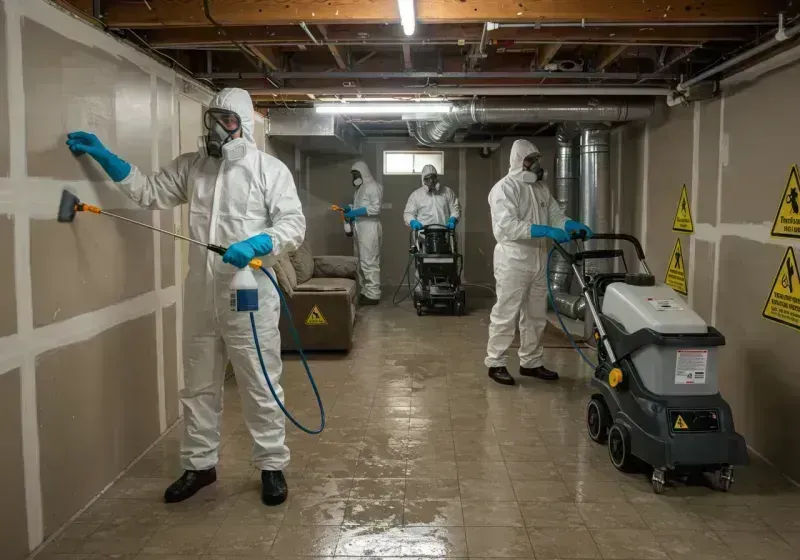 Basement Moisture Removal and Structural Drying process in Masonboro, NC